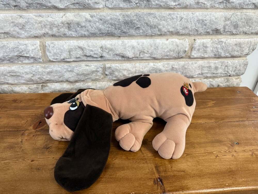 Vintage 1985 Tonka Pound Puppies Plush – 18″ Brown with Black Spots Floppy Ear